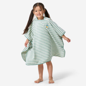 Decathlon Bade-Poncho Baby - gestreift grün