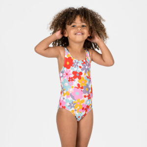 Decathlon Badeanzug Baby/Mädchen - Print Blumen rot