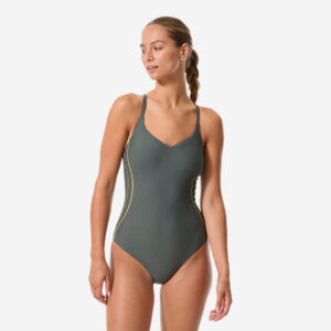 Decathlon Badeanzug Damen - Lila grün/gold