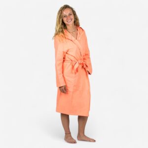 Decathlon Bademantel Mikrofaser Damen kompakt - 500 koralle