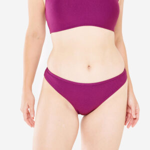 Decathlon Bikini-Hose Damen Tanga strukturiert Surfen Lulu violett