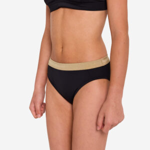 Decathlon Bikini-Hose Surfen Mädchen 900 Buddy schwarz/gold