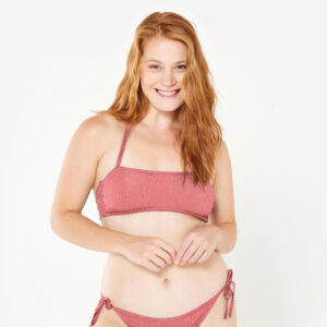 Decathlon Bikini-Oberteil Bandeau Laura mit herausnehmbaren Formschalen rosa