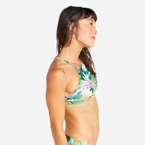 Decathlon Bikini-Oberteil Bustier Damen - Andrea Tropical grün