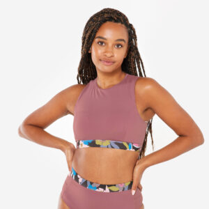 Decathlon Bikini-Oberteil Bustier Damen - Carla violett/rosa