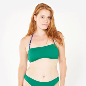 Decathlon Bikini-Oberteil Damen Bandeau Surfen Lori grün