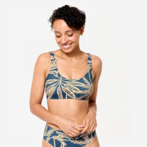 Decathlon Bikini-Oberteil Damen Bustier Aurely Palmer blau
