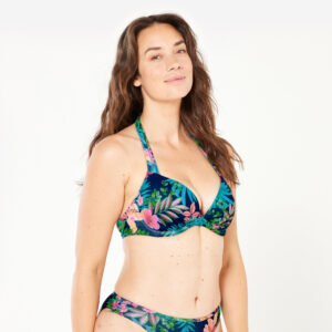 Decathlon Bikini-Oberteil Damen Push-Up Surfen Elena Borabora blau