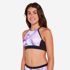 Decathlon Bikini-Oberteil Mädchen Bustier 900 Baha Posy rosa