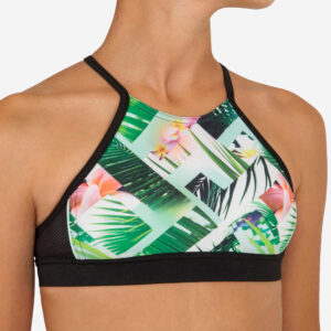 Decathlon Bikini-Oberteil Surfen Mädchen Bustier Baha 900 grün