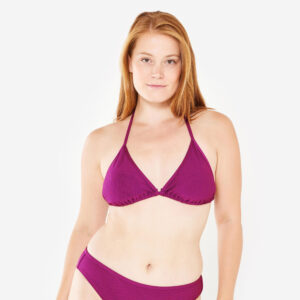 Decathlon Bikini-Oberteil Triangel Surfen Damen strukturiert Mae violett