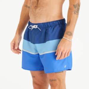 Decathlon Boardshorts Herren kurz 100 Strippy 15" blau
