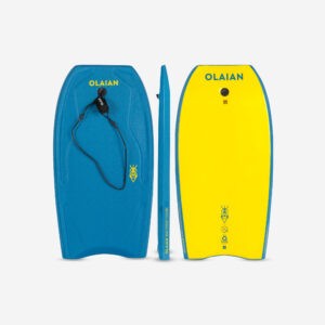Decathlon Bodyboard Kinder mit Handgelenk-Leash - 100 blau/gelb