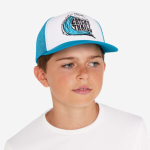 Decathlon Cap Kinder UV-Schutz Surfen Trucker Catch Thrill blau/weiß