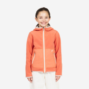 Decathlon Fleecejacke Segeln Kinder warm wendbar 500 orange/beige