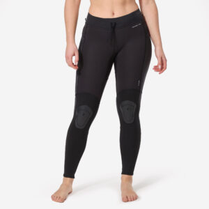 Decathlon Leggings Surfen Damen UV-Schutz Neopreneinsätze 900 schwarz