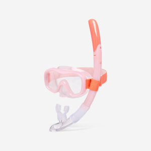 Decathlon Schnorchel-Set Damen/Herren Anti-Beschlag-Maske Ventil-Schnorchel 100 rosa