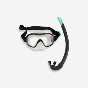 Decathlon Schnorchel-Set Damen/Herren Maske und Schnorchel 100 schwarz