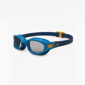 Decathlon Schwimmbrille Soft kleine Größe klar Gläser blau/gelb
