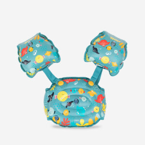 Decathlon Schwimmflügel Gurt Kinder wandelbar 15–30 kg - Tiswim Print Allfish/blau