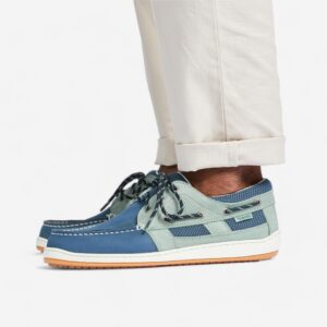 Decathlon Segelschuhe Herren Leder Clipper khaki/petrol