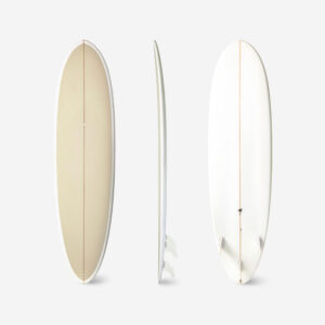 Decathlon Surfboard Hybrid Harz 7' 49 l mit 3 Finnen beige
