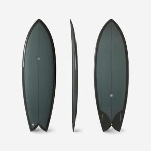 Decathlon Surfboard mit Futures Box ohne Finnen Fish 5'8 dunkelgrün