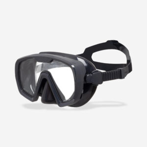 Decathlon Tauchmaske Anti-Beschlag-Schutz Silikonband 100 Mono schwarz/grau