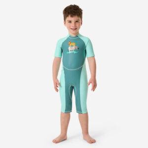 Decathlon UV Einteiler Schutzanzug Baby - Kloupi grün/Print Savanne