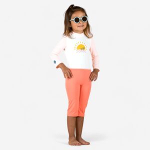 Decathlon UV-Schwimmanzug langarm Baby/Kinder - rosa Print