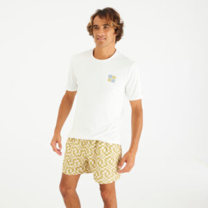 Decathlon UV-Shirt Herren UV-Schutz 50+ Whiteflower weiß