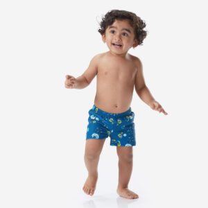 Decathlon Windel-Badehose Boxer Baby waschbar - blau/Print
