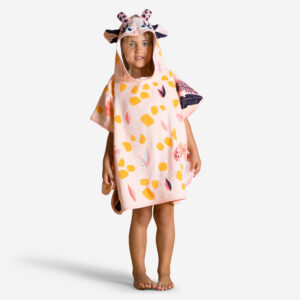 NABAIJI Bade-Poncho Baby Baumwolle - Giraffe weiß/rosa