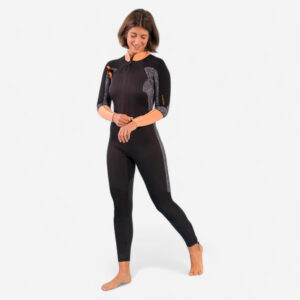 OCEAN STEP Neoprenanzug 3/2 Damen Wasserwandern - schwarz/orange