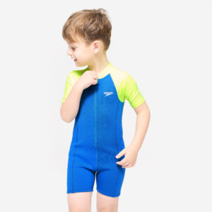 Speedo Neopren-Schwimmanzug Shorty Kinder 2-5 Jahre Speedo - blau/gelb